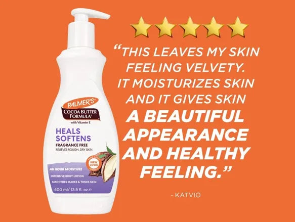 Palmers Cocoa Butter Formula Heals Softens Fragrance Free Body Lotion with Vitamin E 400ml