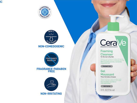 Cerave Foaming Cleanser for Normal to Oily Skin 236ml