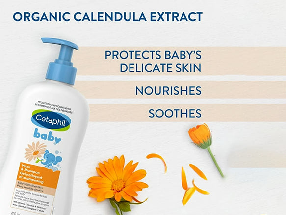 Cetaphil Baby Wash Shampoo For Sensitive Skin 400ml - GERMANY - 772618087505 in Sri Lanka