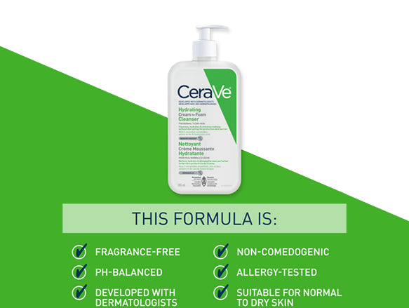 Cerave Hydrating Cream-to-Foam Cleanser 562ml - USA in Sri Lanka