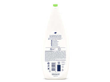 Dove Care by Nature Body Wash 600ml back label showing ingredients and directions