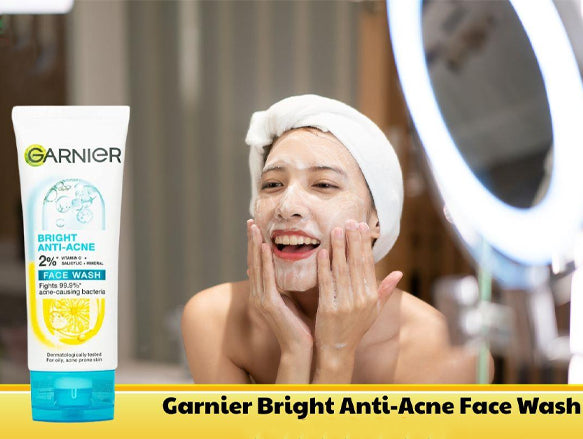 Garnier Bright Anti-Acne 3-in-1 Cleanser 100ml - INDONESIA - 8994993018222