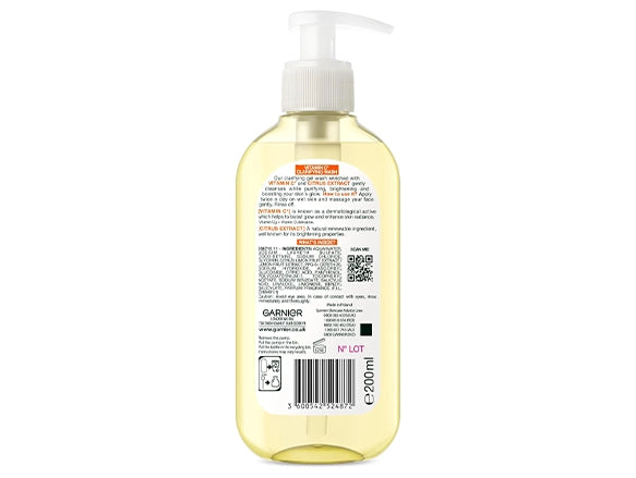 Garnier Skin Active Vitamin C Brightening Clarifying Face Wash 200ml - POLAND - 3600542524261 in Sri Lanka