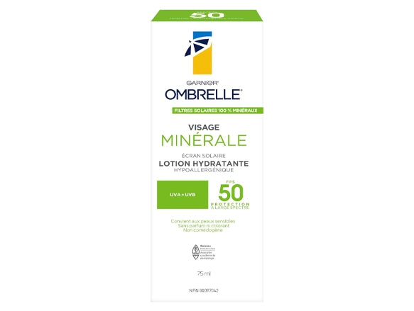 Garnier Ombrelle Face Mineral Sunscreen Hydrating Lotion SPF 50 75ml - CANADA in Sri Lanka