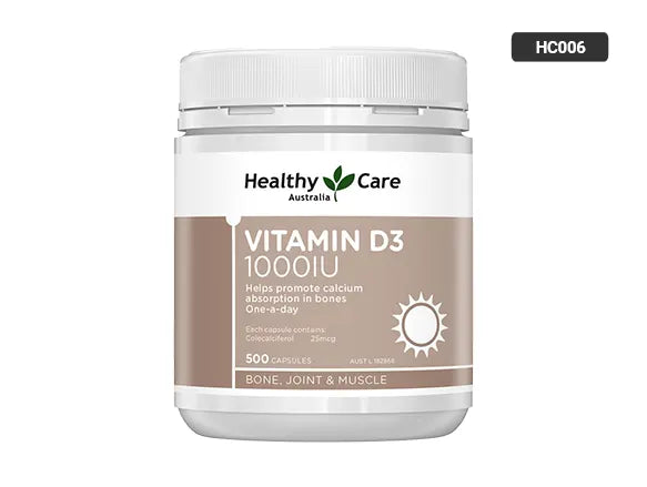Healthy Care Vitamin D3 1000IU 500 Capsules