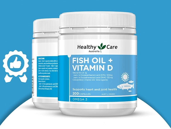 Healthy Care Fish Oil + Vitamin D 200 Capsules