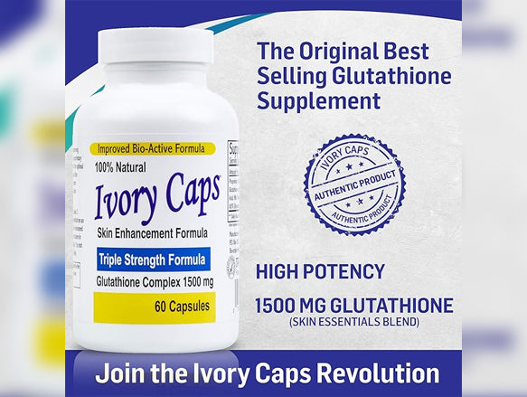 Ivory Caps Maximum Potency 1500 mg Glutathione Skin Whitening Pills Complex 60 Capsules in Sri Lanka