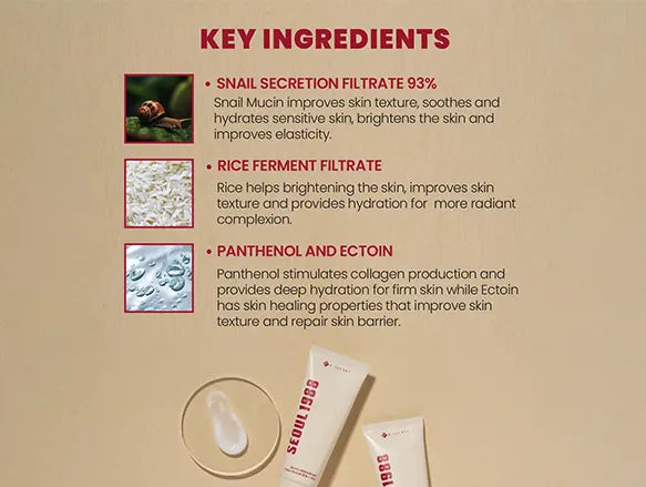K-Secret Seoul 1988 Cream Snail Mucin 93% + Rice 100ml