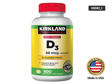 Kirkland Extra Strength D3 50 mcg 2000 IU 600 Softgels