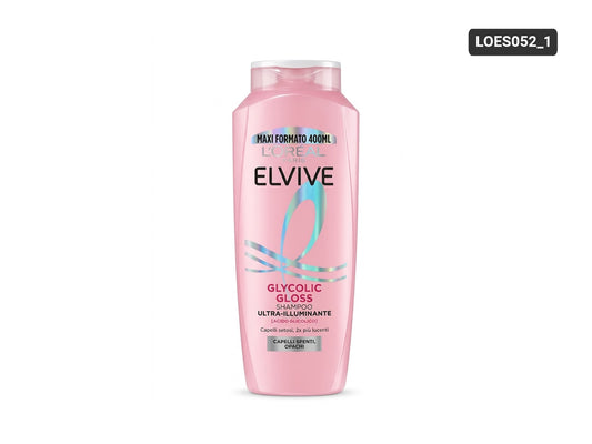 Loreal Elvive Glycolic Gloss Shampoo 400ml shine boosting shampoo for dull hair - front view