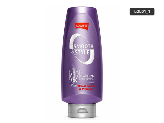 Lolane Smooth and Style Leave On Hair Lotion 200ml bottle front view