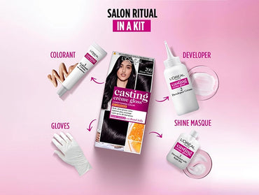 LOREAL Casting Cream Gloss Hair Color - Deep Black 200 - BELGIUM - 3600521078402 in Sri Lanka