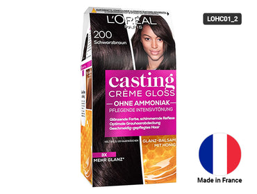 LOREAL Casting Cream Gloss Hair Color - Deep Black 200 - FRANCE- 3600520982472 in Sri Lanka