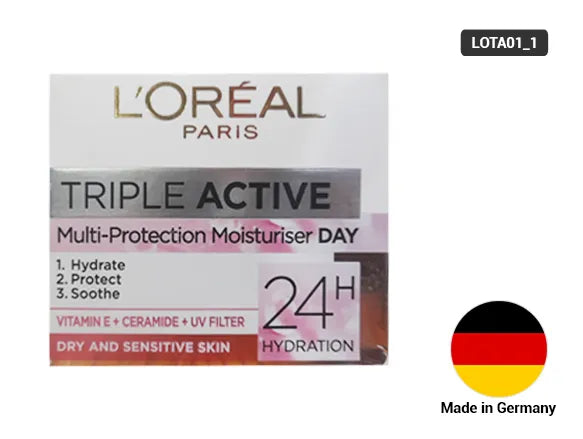 LOREAL Triple Active Multi - Protection Day Moisturizer Dry and Sensitive Skin 50ml - GERMANY in Sri Lanka