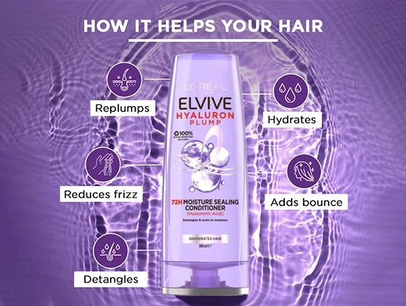 Loreal Elvive Hyaluron Plump Moisture Filling Conditioner 300ml - FRANCE in Sri Lanka