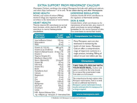 Menopace Calcium 60 Tablets in Sri Lanka