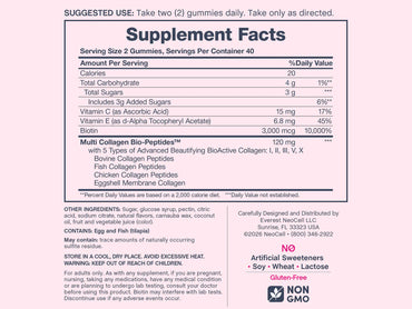 NeoCell Hair Skin and Nails Strawberry Flavor 80 Gummies in Sri Lanka