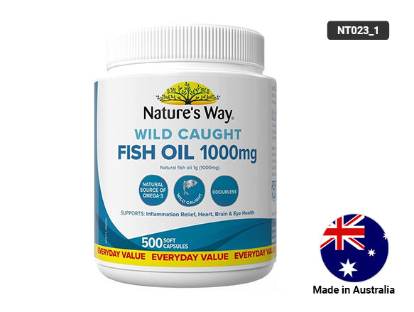 Natures Way Wild Caught Fish Oil 1000mg 500 Soft Capsules