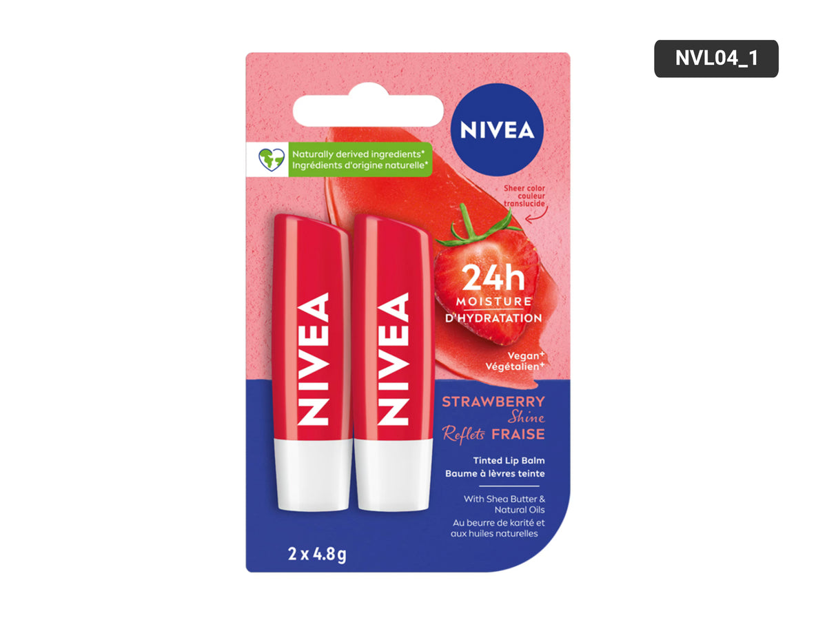 Nivea Strawberry Shine Lip Balm 2 x 4.8g in Sri Lanka