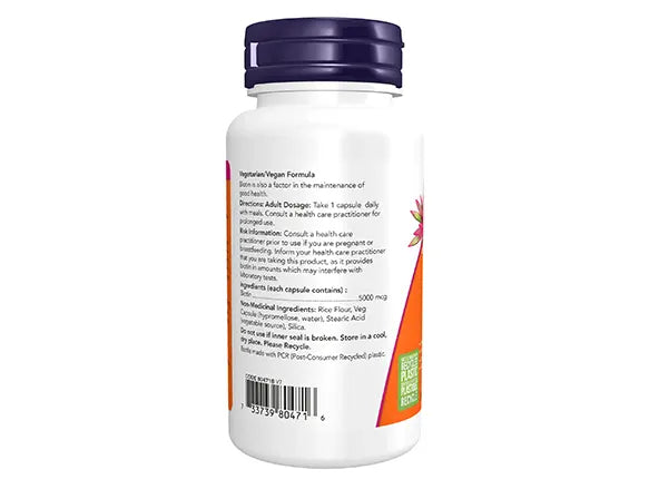 Buy Original Now Biotin 5000mcg 60 Veg Capsules in Sri Lanka