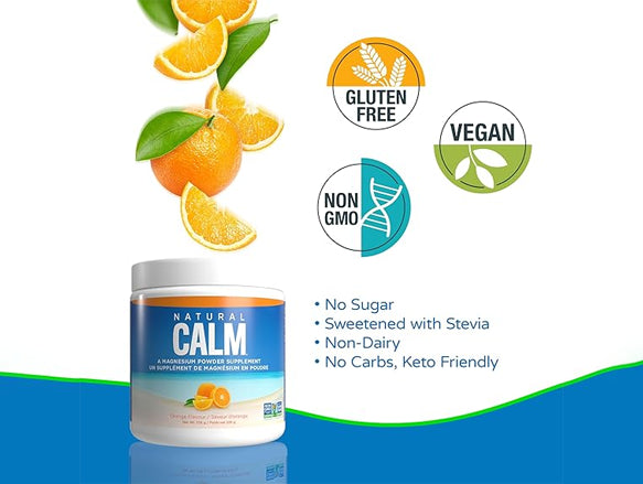 Natural Calm Magnesium Powder Orange Flavor 226g - USA in Sri Lanka