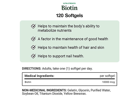 Natures Bounty Biotin 10000mcg 120 Softgels in Sri Lanka