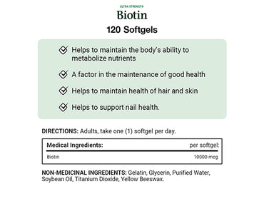 Natures Bounty Biotin 10000mcg 120 Softgels in Sri Lanka