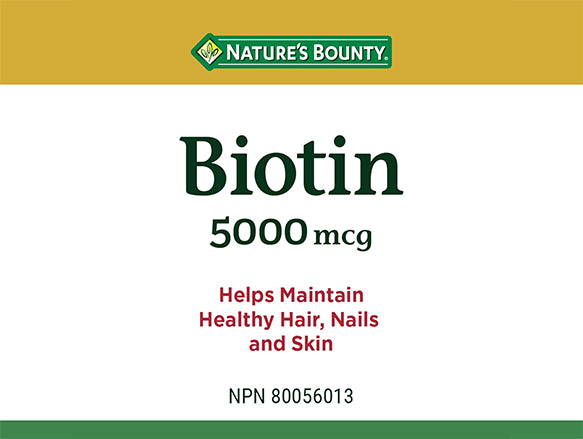 Natures Bounty Biotin 5000mcg 100 softgels - CANADA in Sri Lanka