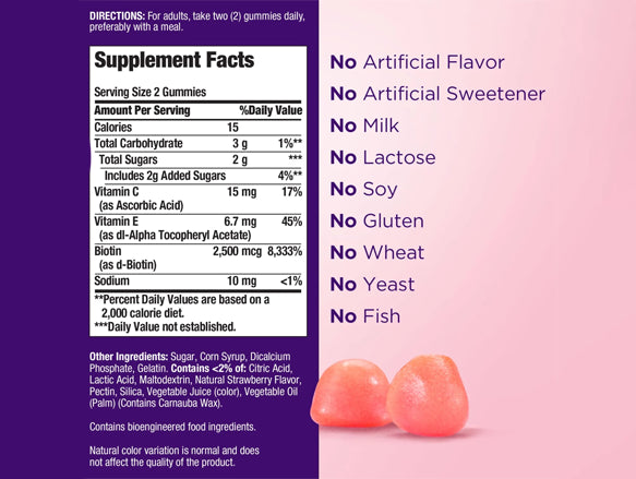Natures Bounty Hair Skin & Nails 180 Gummies - CANADA iN Sri Lanka