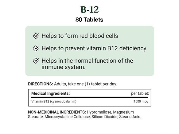 Natures Bounty Time Release B-12 1500mcg 80 Tablets - CANADA in Sri Lanka