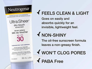 Neutrogena Ultra Sheer Dry Touch Sunscreen SPF30 88ml - CANADA in Sri Lanka