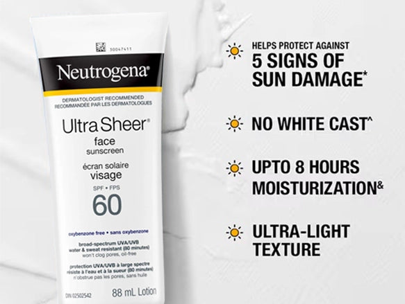 Neutrogena Ultra Sheer Face Sunscreen SPF60 88ml - CANADA in Sri Lanka
