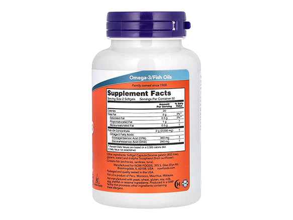Now Omega-3 Fish Oil 1000mg 100 Softgels - USA in Sri Lanka