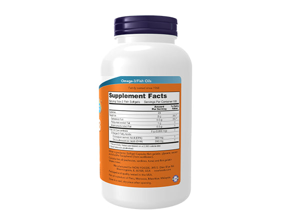 Now Omega - 3 Fish Oil 200 Softgels - USA in Sri Lanka