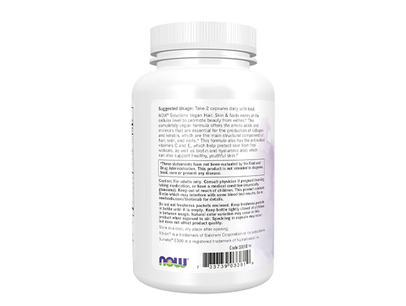 Now Vegan Hair, Skin & Nails 90 Veg Capsules - USA in Sri Lanka