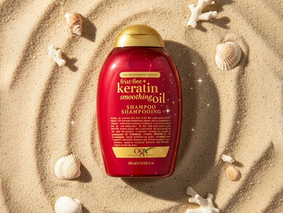 OGX Frizz Free Keratin Smoothing Oil Shampoo 385ml in Sri Lanka