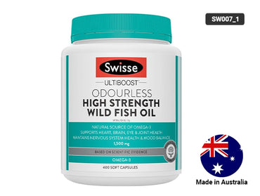 Swisse Ultiboost Odourless High Strength Wild Fish Oil 1500mg 400 Capsules in Sri Lanka