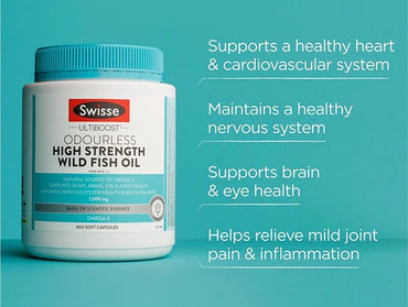 Swisse Ultiboost Odourless High Strength Wild Fish Oil 1500mg 400 Capsules in Sri Lanka