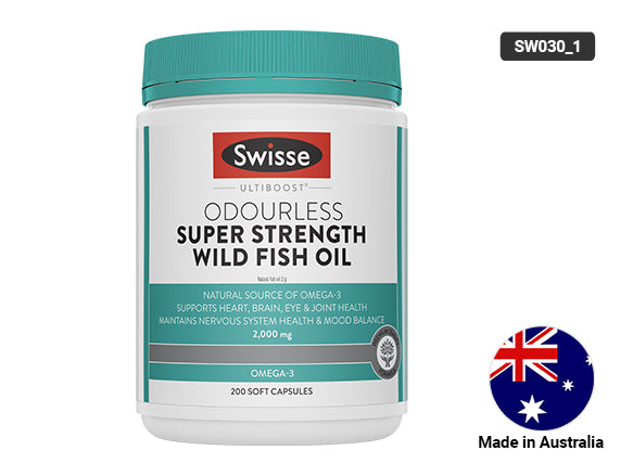 Swisse Ultiboost Odourless Super Strength Wild Fish Oil 2000mg 200 Capsules in Sri Lanka