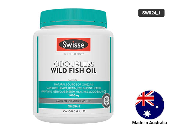 Swisse Ultiboost Odourless Wild Fish Oil 1000mg 500 Capsules in Sri Lanka