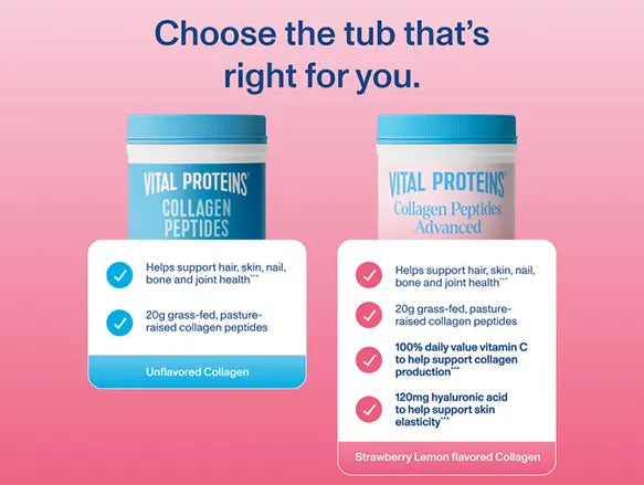 Vital Protein Collagen Peptides Advance Hyaluronic Acid + Vitamin C Strawberry Lemon 299g in Sri Lanka