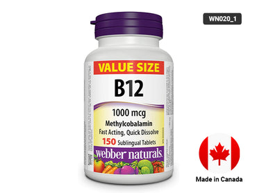 Webber Naturals B12 1000 mcg Methylcobalamin 150 Sublingual Tablet in Sri Lanka