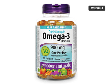 Webber Naturals Triple Strength Omega-3 with EPA/DHA 900mg 80 Softgels in Sri Lanka