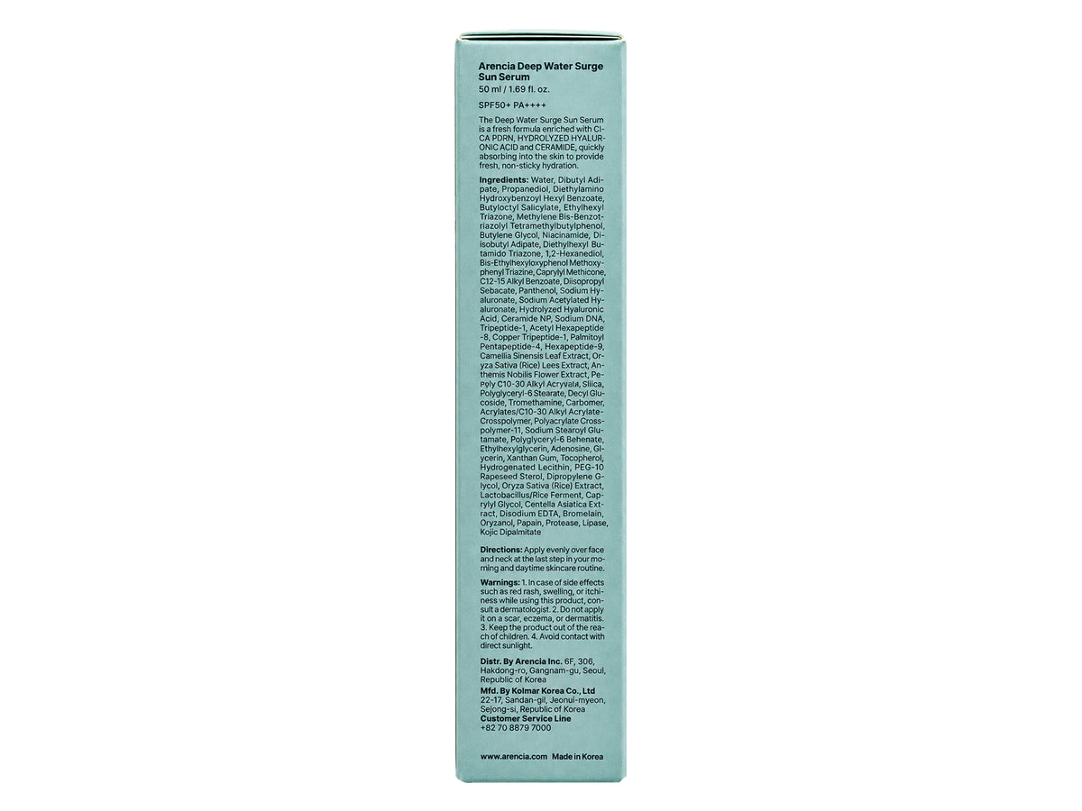 Arencia Deep Water Surge Sun Serum SPF50 Hyaluronic Acid and Ceramide 50ml in Sri Lanka