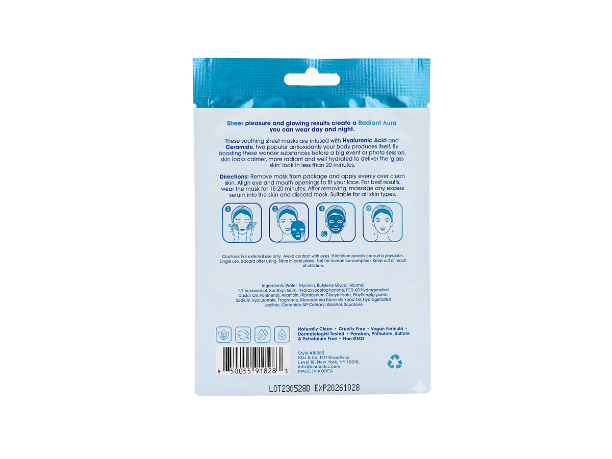 Radiant Aura Ceramide &amp; Hyaluronic Acid Sheet Mask in Sri Lanka