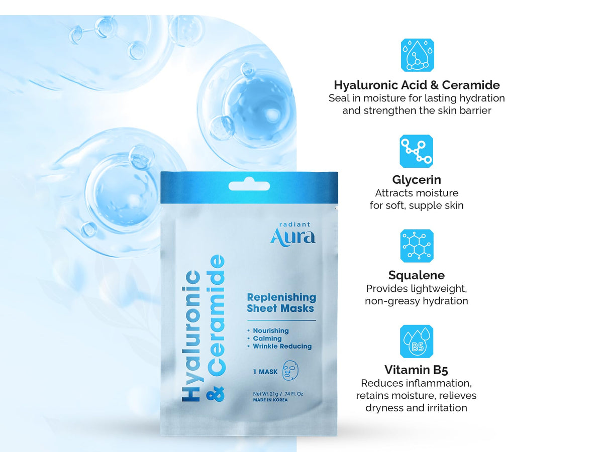 Radiant Aura Ceramide &amp; Hyaluronic Acid Sheet Mask in Sri Lanka
