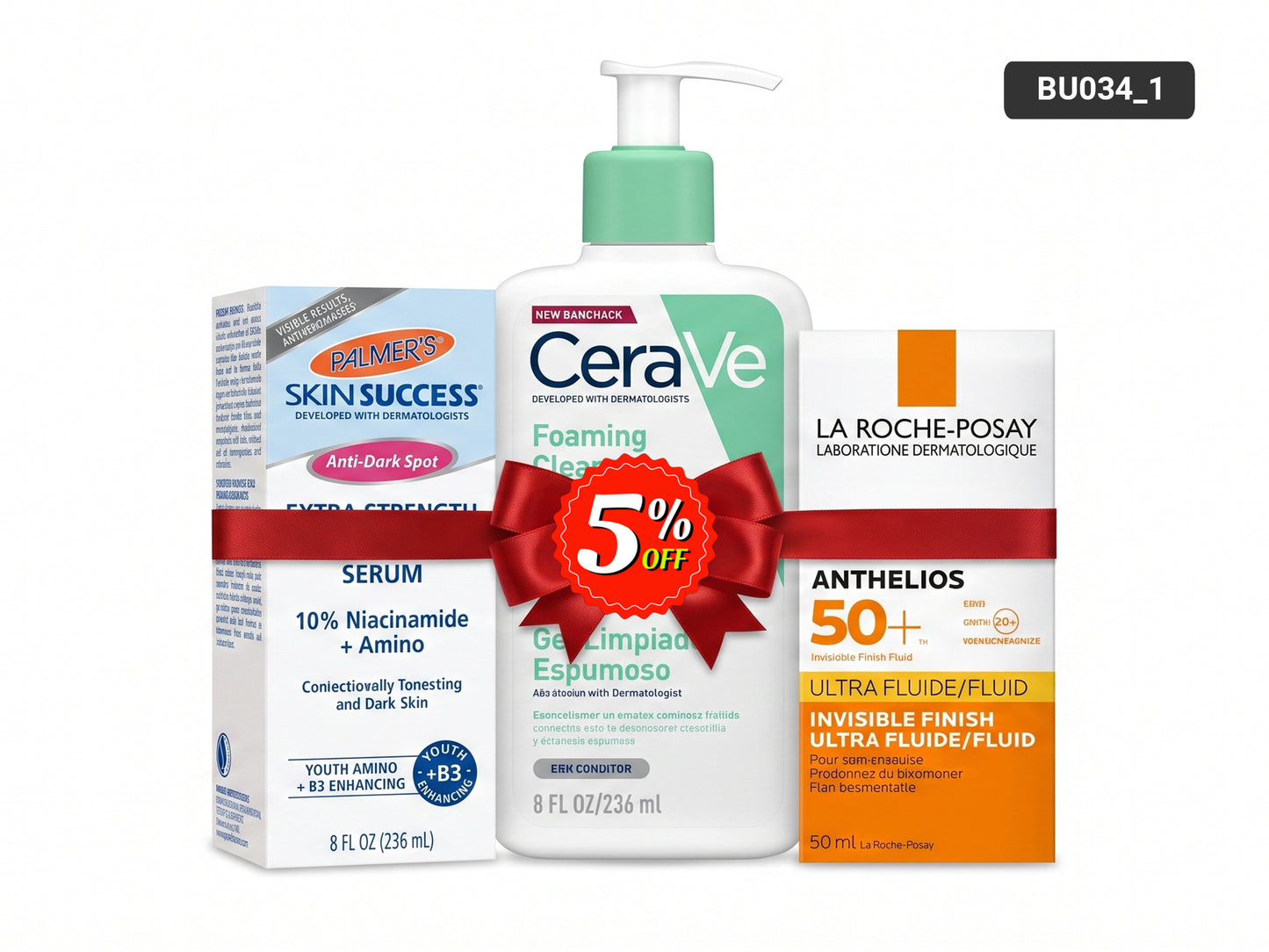 Palmer's Serum, Cerave Cleanser & La Roche-Posay SPF50+ Sunscreen