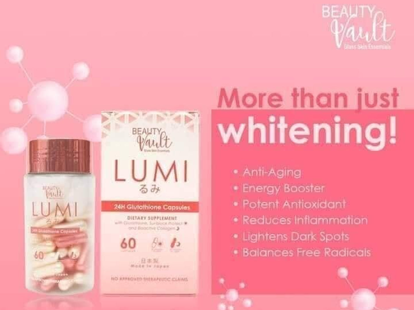 Beauty Vault Lumi 24H Glutathione 60 Capsules in Sri Lanka