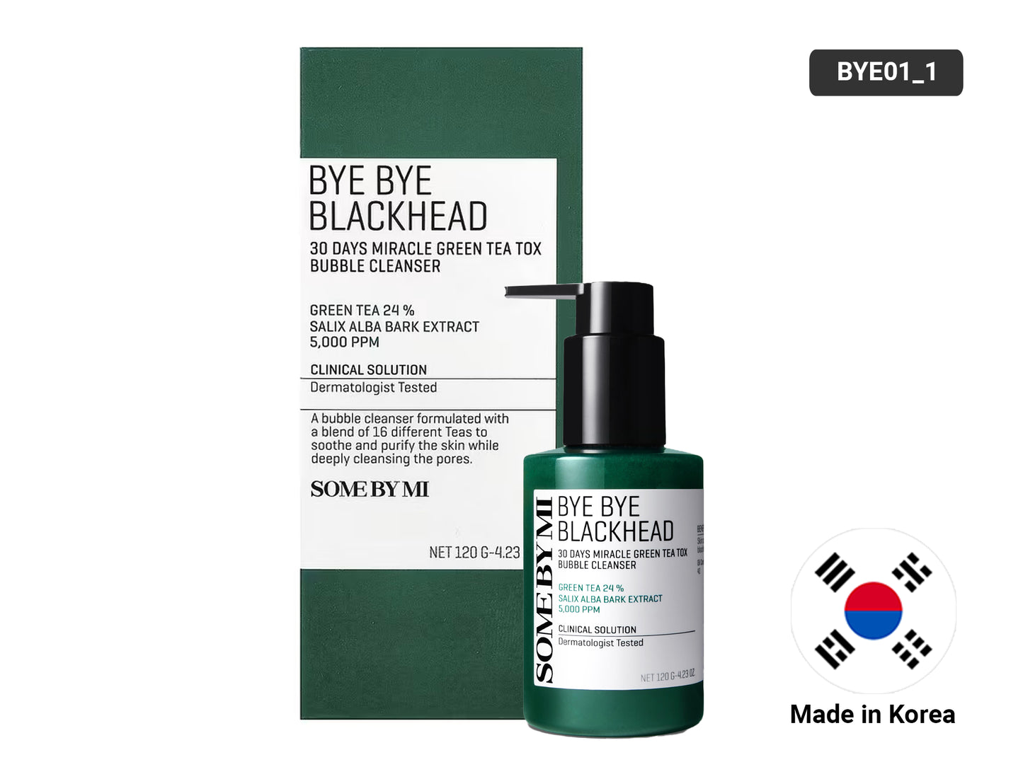 Some By Mi Bye Bye Blackhead 30 Days Miracle Green Tea Tox Bubble Cleanser 120g in Sri Lanka