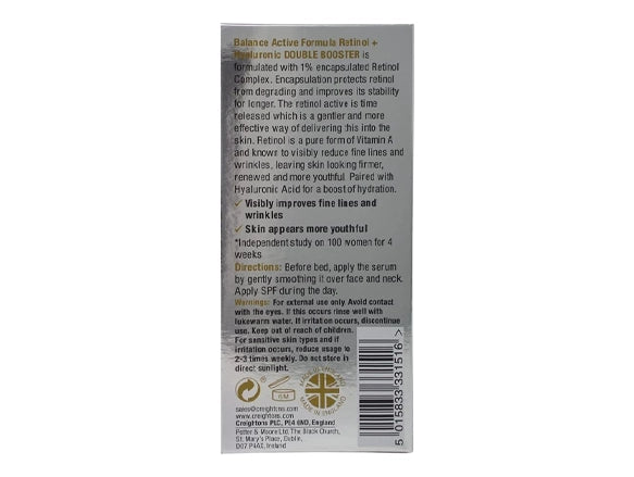 Balance Retinol + Hyaluronic Double Booster Serum 30ml in Sri Lanka